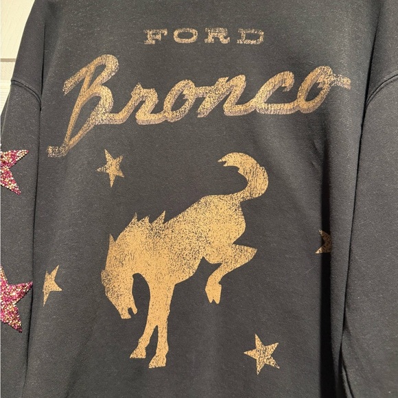 Ford Bronco Buckle (faded vintage black) Sweatshirt with Star Details - Picture 3 of 4